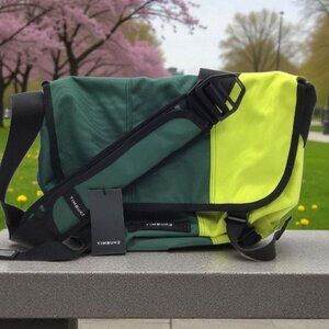 Timbuk2 Lime & Forest Green Colorblock Stripe Messenger Bag NWT